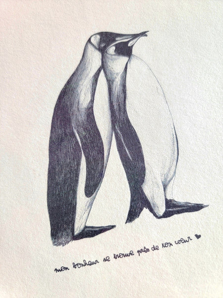"My Happiness is Near Your Heart" 15x20cm Print by Narrature | Made in France on Handmade Paper