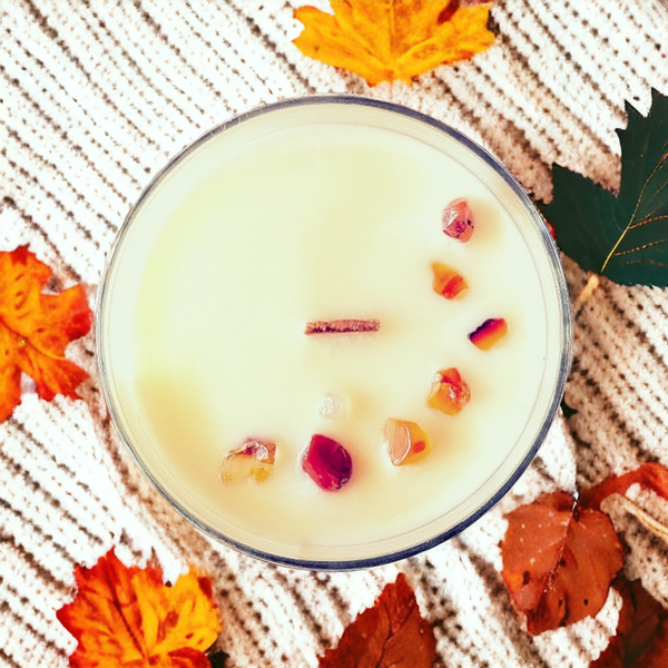 Fall Collection Wood Wick Soy Candle | Sweaters + Fallen Leaves