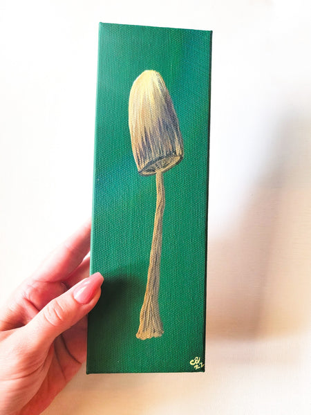 Emerald Mica Cap Mushroom Canvas Wall Art