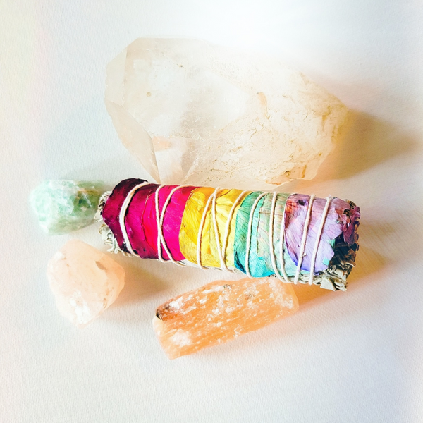 Rainbow White Sage Smudge Bundle