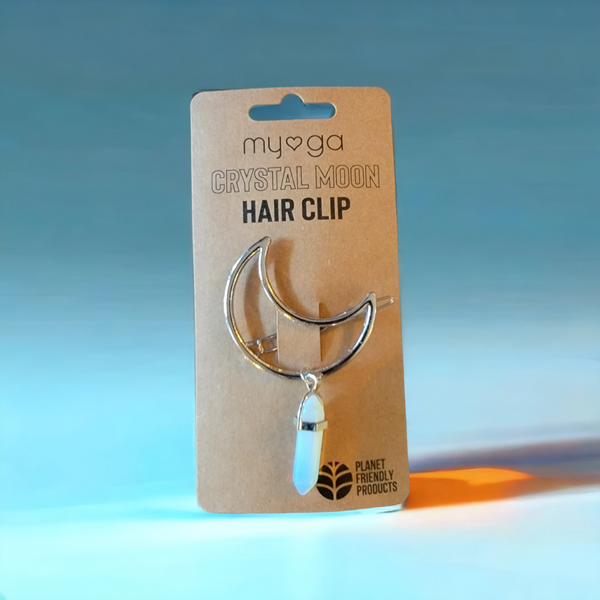 Opal Crystal Moon Hair Clip