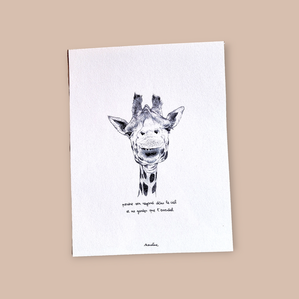 "Ingrid the Giraffe" 15x20cm Print by Narrature | Made in France on Handmade Paper